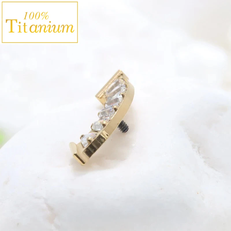 ASTM F136 Titanium Cartilage Piercing Stud Women's Earrings 16G Ear Lobe Tragus Helix Conch Lip Nose Rings Labret  Body Jewelry image 4