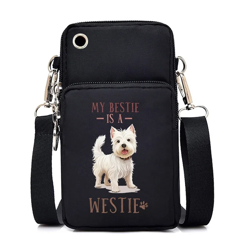 Cartoon Dogs Mini Mobile Phone Bag for Women The Only Thing Better Than Coffee Is My German Shepherd Print Purses and Handbags