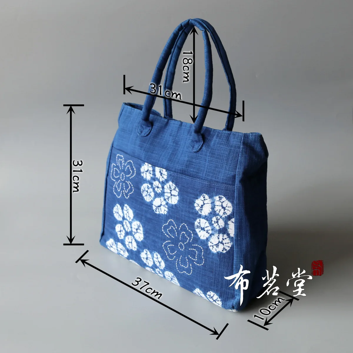 Tie-dye large flower shoulder backpack, hand-tie-dye pure cotton fabric