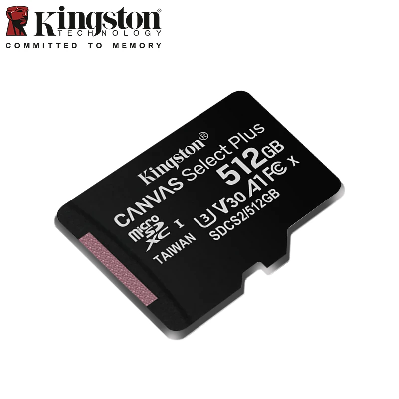 بطاقة ذاكرة Kingston Canvas Select Plus microSD 32GB 64GB 128GB 256GB 512GB A1 C10 TF بطاقة ما يصل إلى 100Mb/s بطاقة micro sd للهاتف