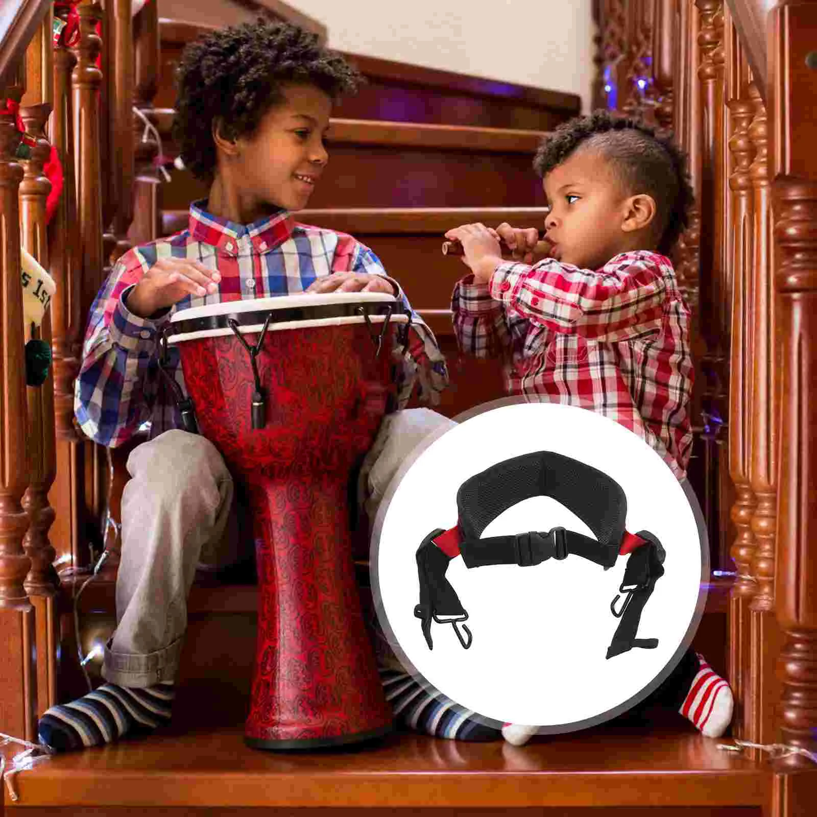 Bretelle per bambini tamburo a mano cinturino regolabile cintura a percussione nastro rullante Djembe Sling Child