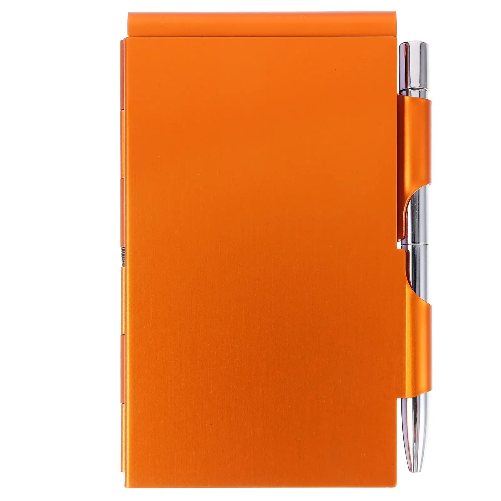 Creative Notebook Metal Notepad with Pen Holder Office Small Tearable Memo Tabs The