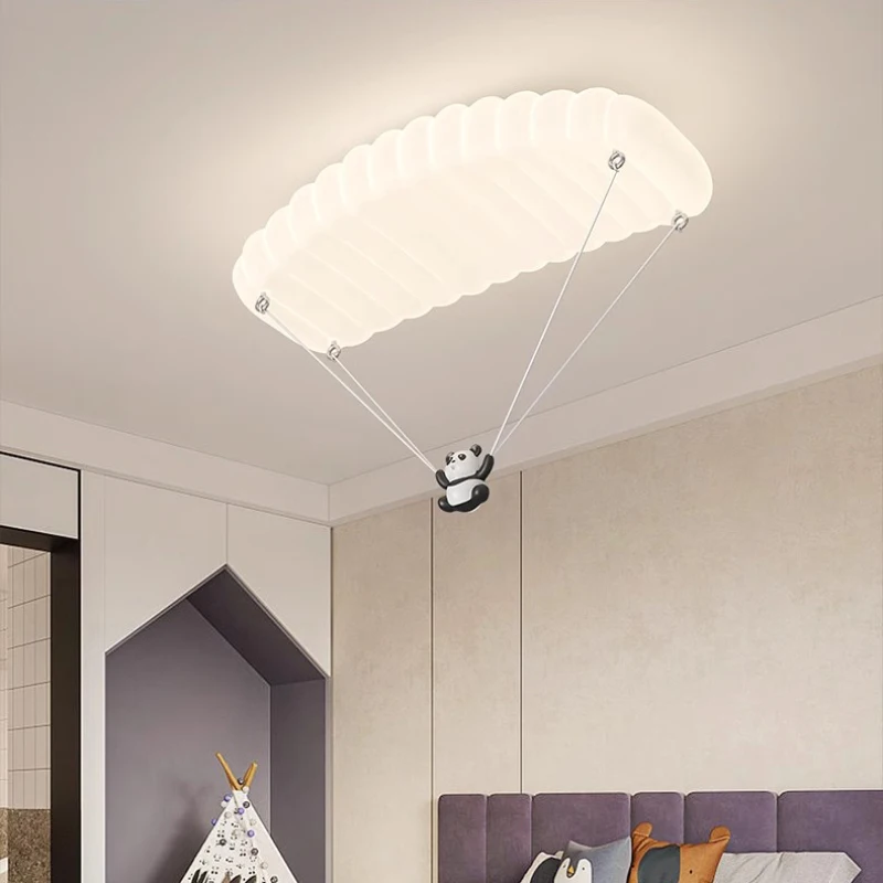 Panda Parachute Ceiling Lamps Cute Children's Room Lamp Modern Romantic Warm Little Girl Boy Bedroom Decor Ceiling Lights