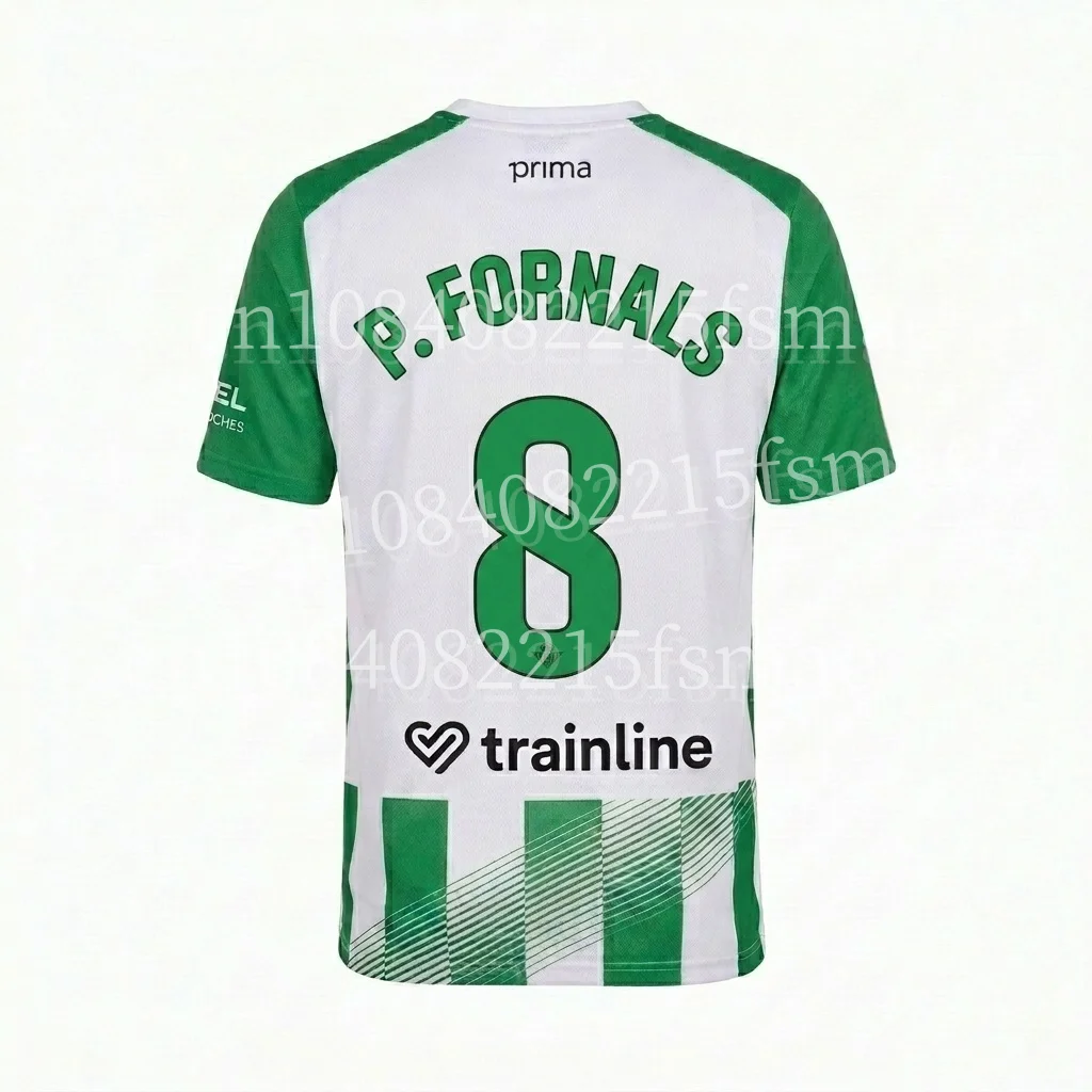 2026/27 Spanisches BET Grün-Weiß Gestreiftes Fußballtrikot Kurzarm Schnelltrocknend Atmungsaktives Fußballshirt Team-Trainingsuniform Top – Detail 8