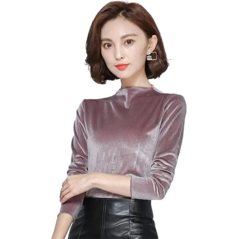 

Autumn Velvet Blouse korean turtleneck warm winter velvet shirt,fashion plus size Velour blouse blusas de moletom feminino
