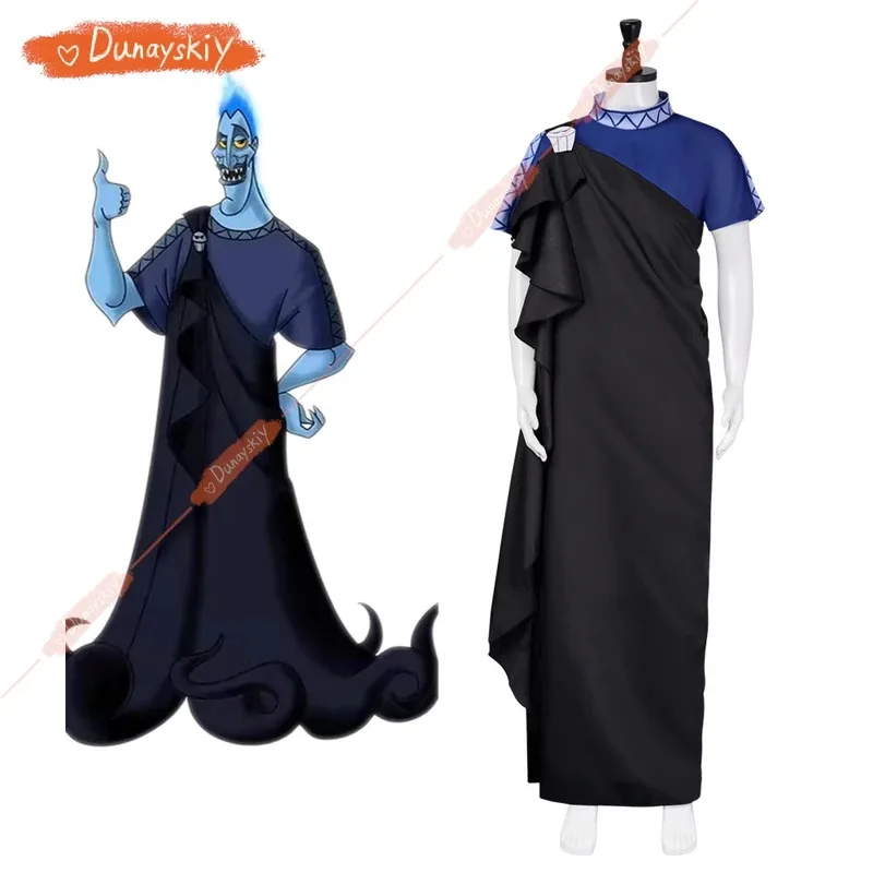 COSda@Anime Costume Hercules Hades Cosplay Costumes Adult Man Robe Set Halloween Carnival SuitCOSda@