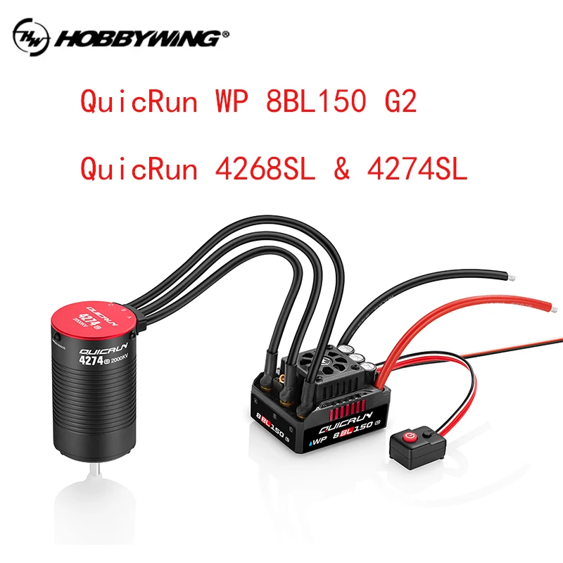 Velocidade impermeável original HOBBYWING QuicRun WP 8 BL150 G2 3-6S ​ ​ Controlador ESC sem escova sem sensor para caminhão 1/8 RC