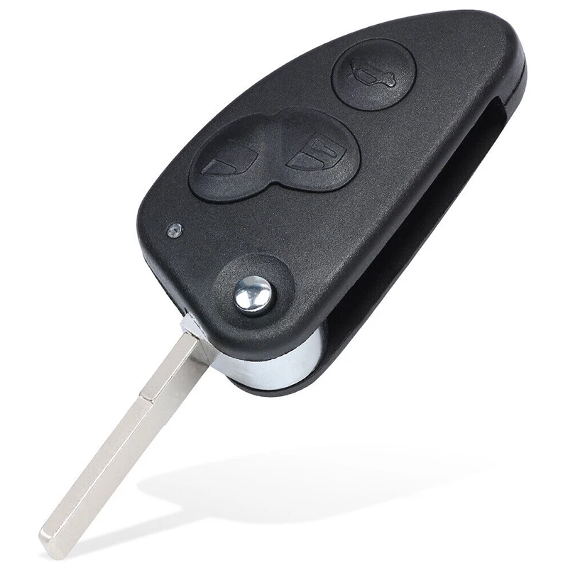 Alfa Romeo Remote Fob Uncut SIP22 블레이드, 3 단추 플립 자동차 키 교체, 433MHZ ID48 칩, FCCID 147 156 166 GT, CN092007