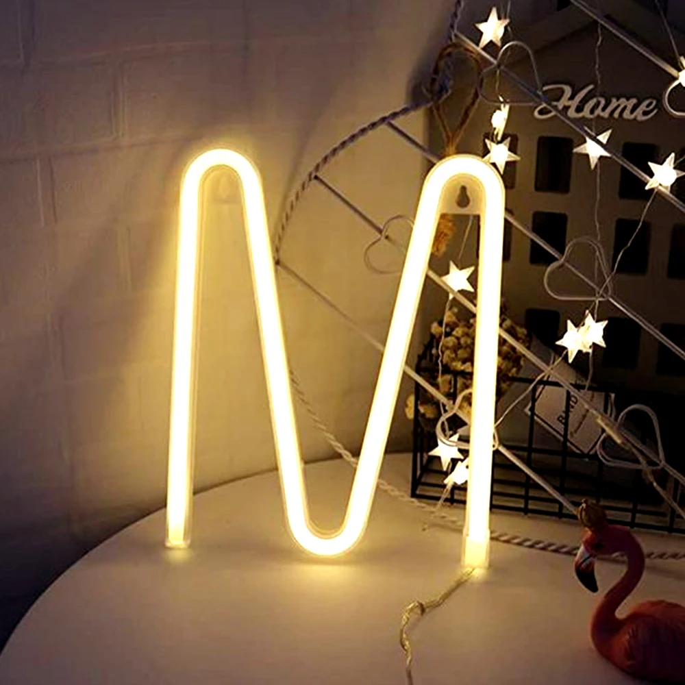 LED Alphabet Neon Letter Sign Night Light up Words Wall Decor for Wedding Birthday Party Home Decor