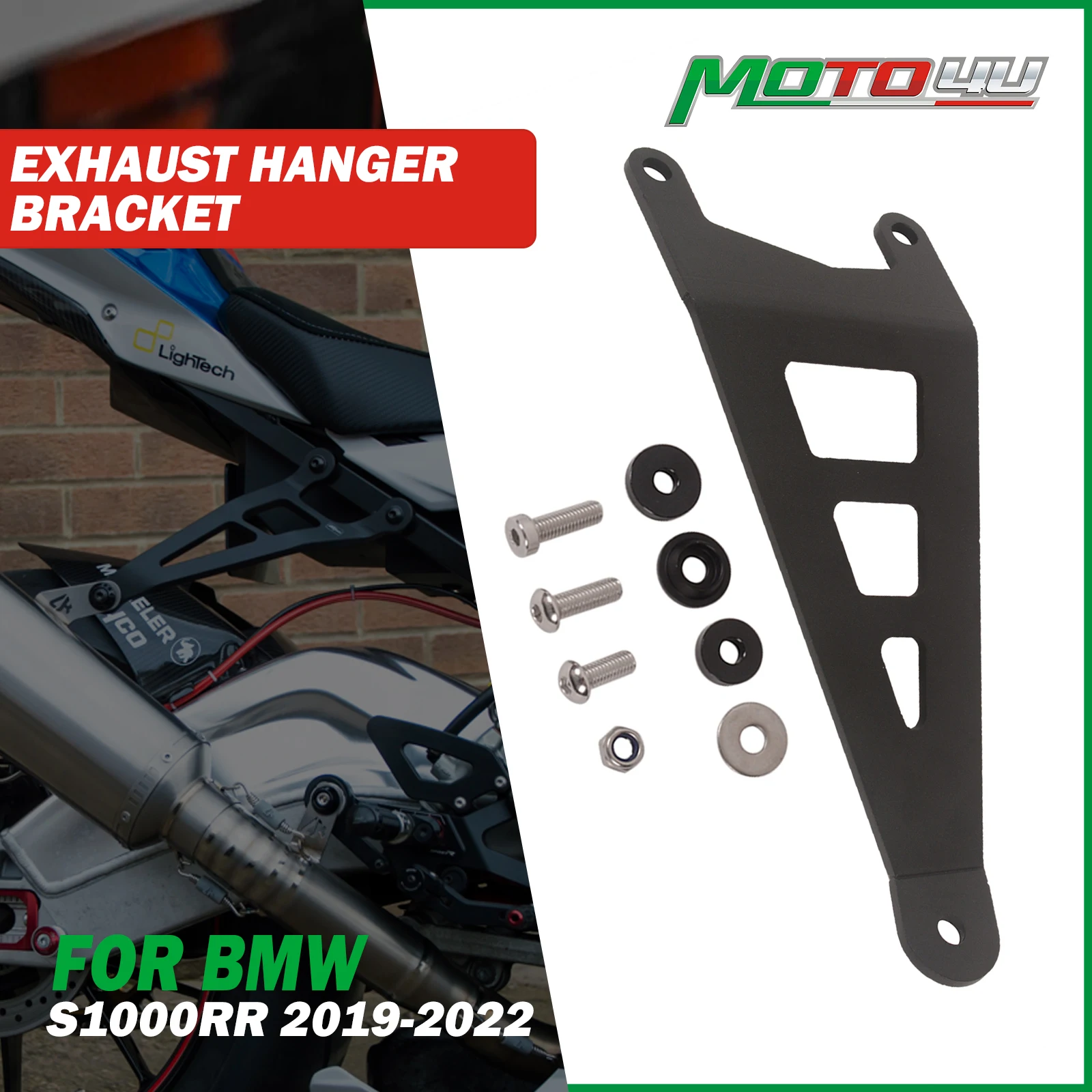 Für BMW S1000RR S 1000RR 2019 2020 2021 2022 Aluminium Motorrad Auspuff Aufhänger Halterung Zubehör Schalldämpfer Unterstützung refit