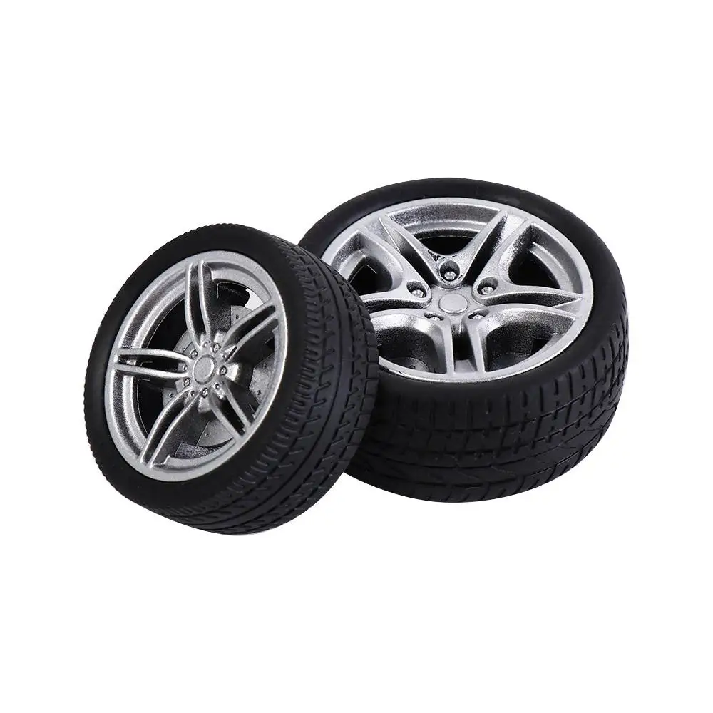 Easy Install Rubber Car Tire Model Rotatable DIY Model Car Wheels Vehicle Removable Toy Car Modified Parts Toy Car