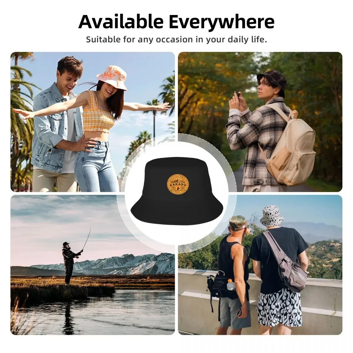 Kakadu National Park Adventure Awaits AU Bucket Hat Golf Hat Luxury Man Hat Gentleman Women's Beach Outlet Men's