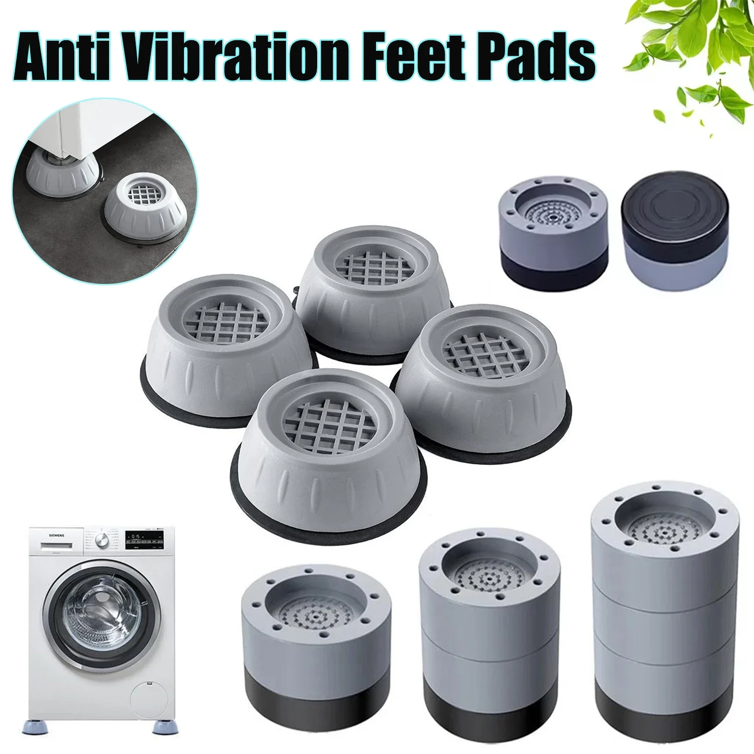 

4pcs Anti Vibration Feet Pads Mat Slipstop Silent Universal Washing Machine Refrigerator Support washer Stand