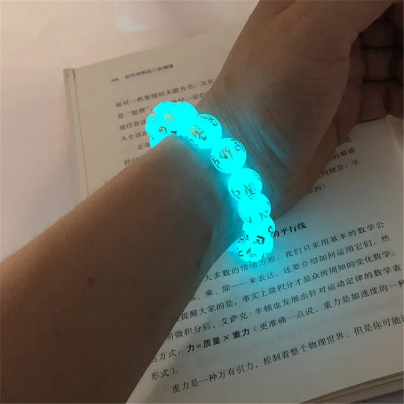 Natural Stone Punk Bracelet Yoga Healing Luminous Glow In The Dark Bracelet Charm Beads Bracelet for Men Women Jewelry Wholesale