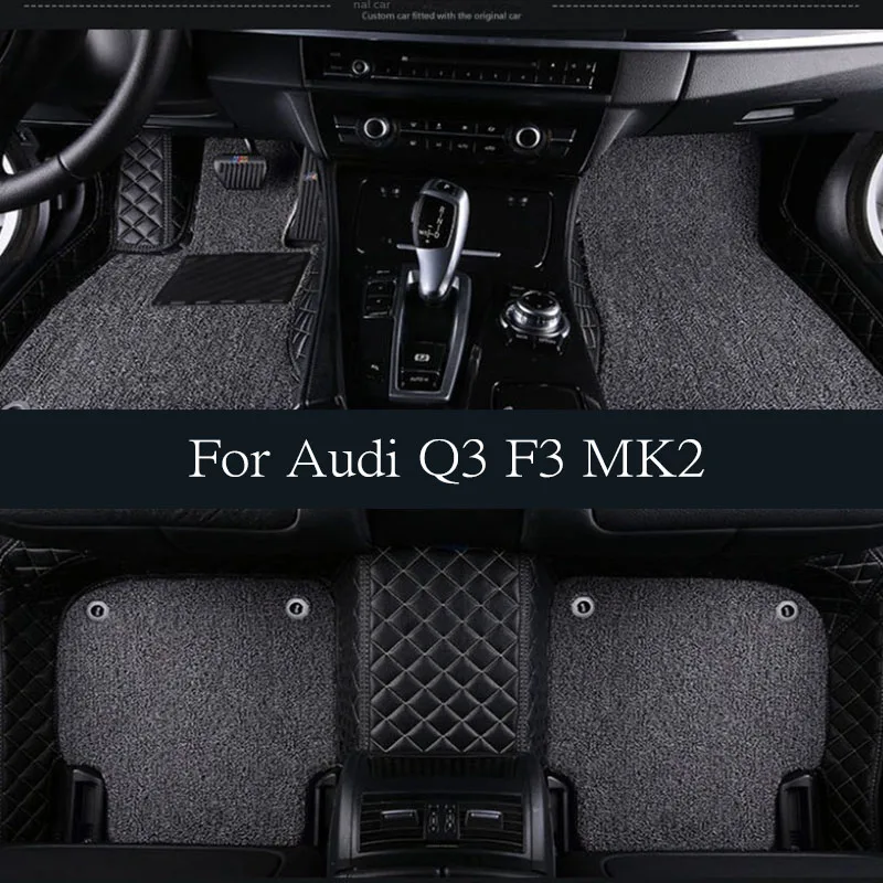 

Car Mats For Audi Q3 F3 MK2 2019~2022 Durable Anti Dirt Rug Auto Floor Mat Luxury Leather Carpet Set Car Interior Accessories