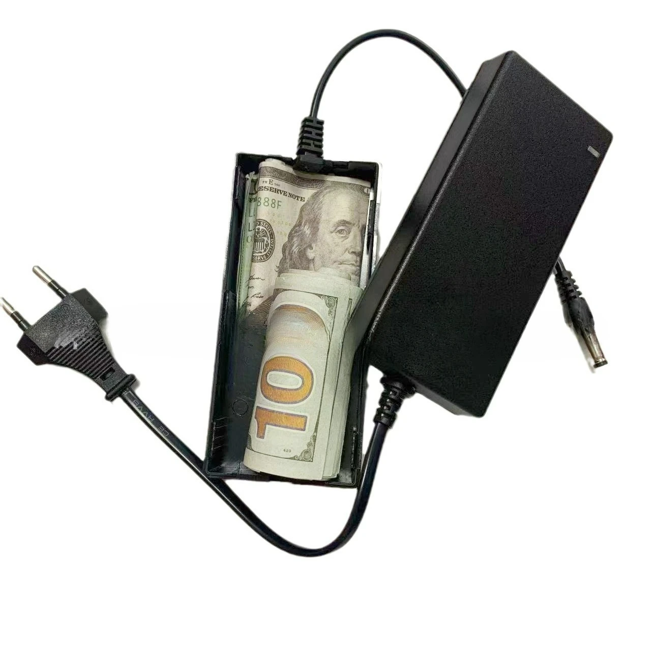 صندوق تخزين مفتاح شاحن الكمبيوتر المقلد، محول مموه مضاد للسرقة، صندوق تخزين أموال خاص مخفي، صندوق نقود متين #1