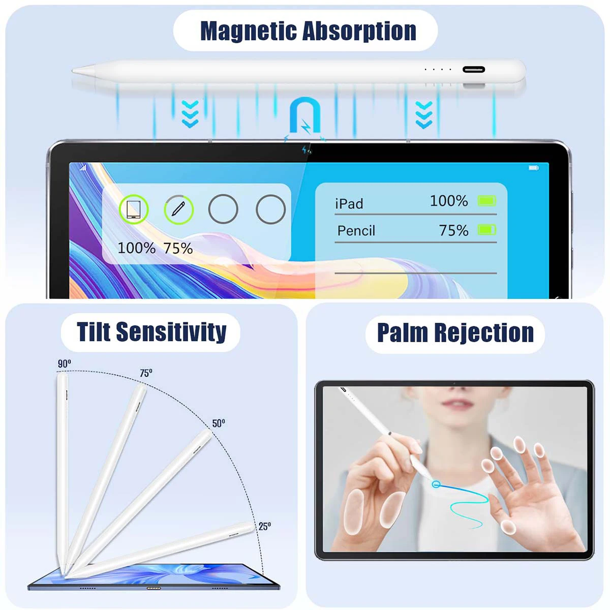 Universal Stylus Pen for iOS Android Touch Screen Capacitive Pen for iPad Apple Pencil For Samsung Huawei Xiaomi Tablet Pen
