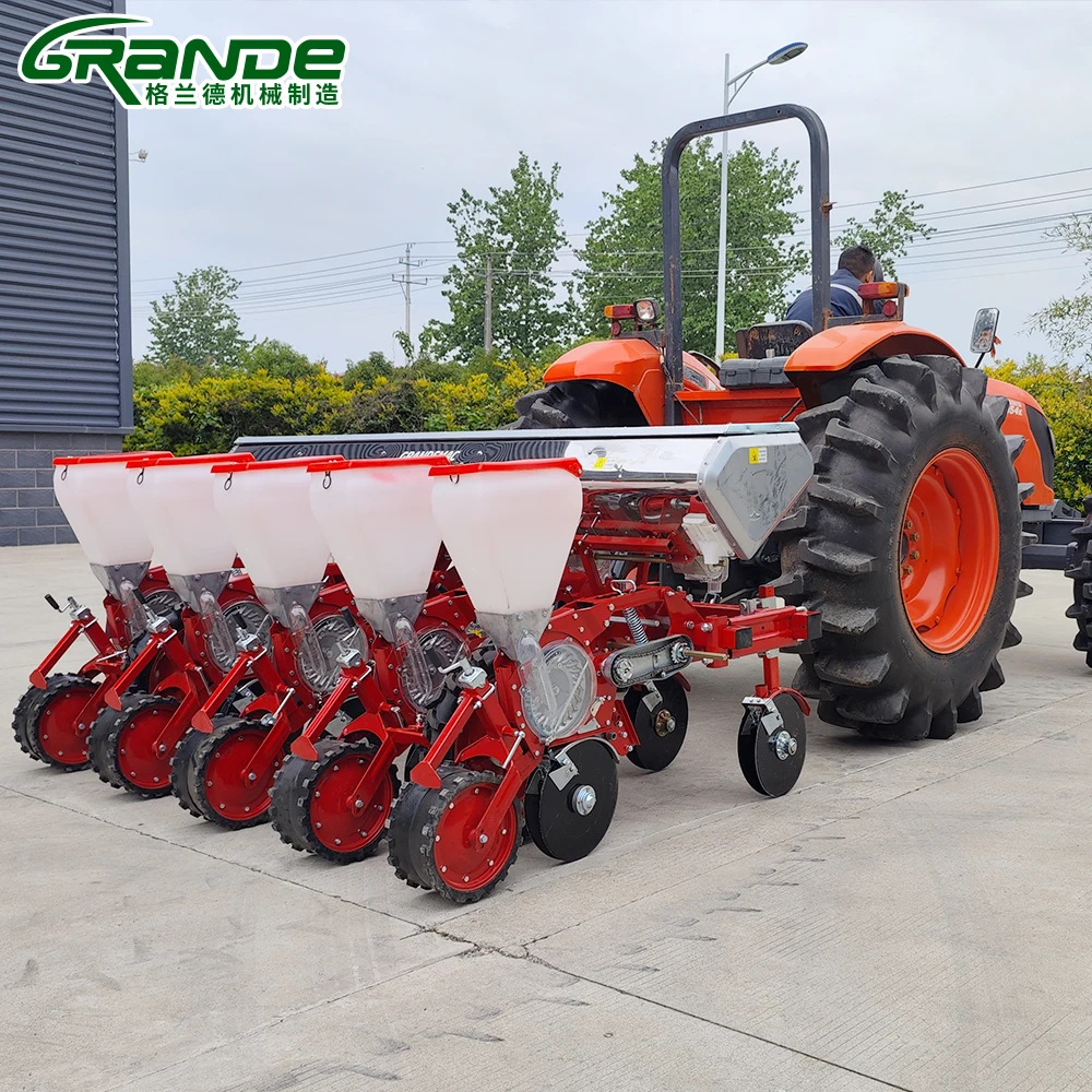 China Made Corn Pneumatic Planter Tractor 4 Rows Corn Vacuum seeder With Fertiliser Hopper