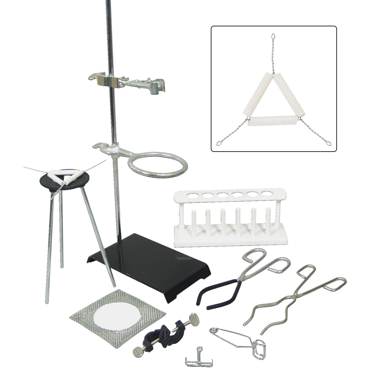 10 pçs base de aquecimento de laboratório lama cadinho triangular suporte instrumentos de ensino química suporte branco