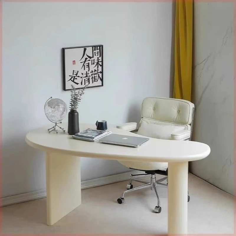 

Modern minimalist desk, curved creative computer desk