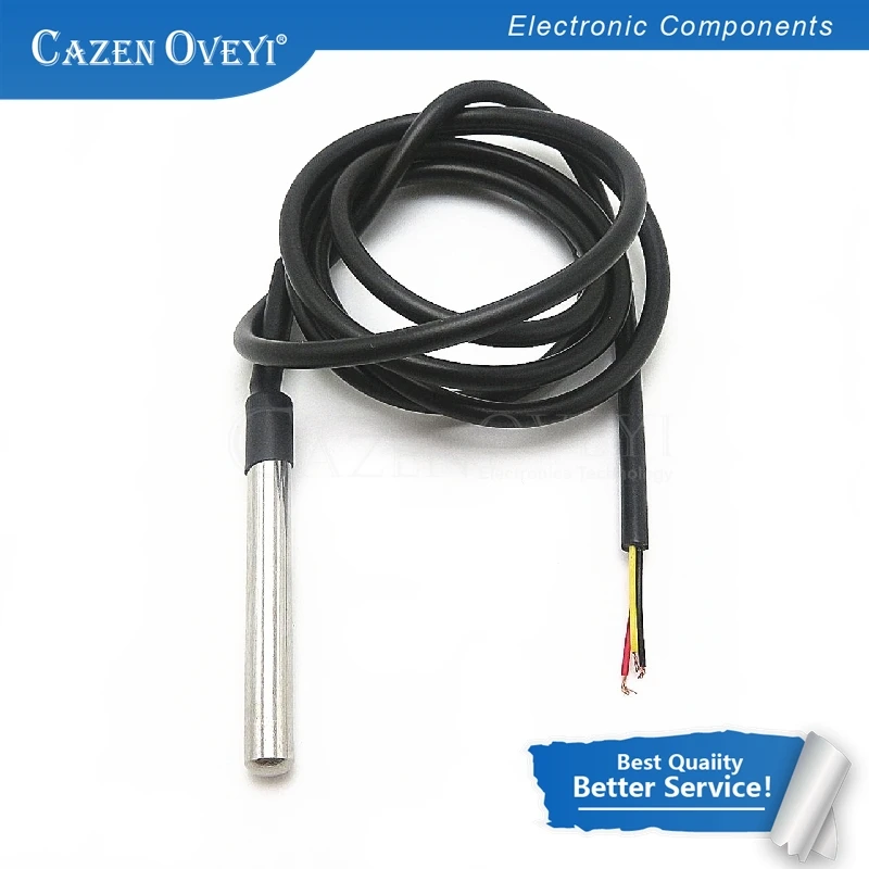 1pcs/lot DS1820 Stainless steel package Waterproof DS18B20 temperature probe temperature sensor 18B20 For Arduino