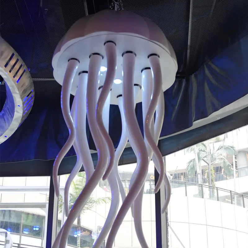 جهاز المناظر الطبيعية المصنوع من الألياف الزجاجية المزخرف لقنديل البحر الخيال العلمي يدور 360 درجة