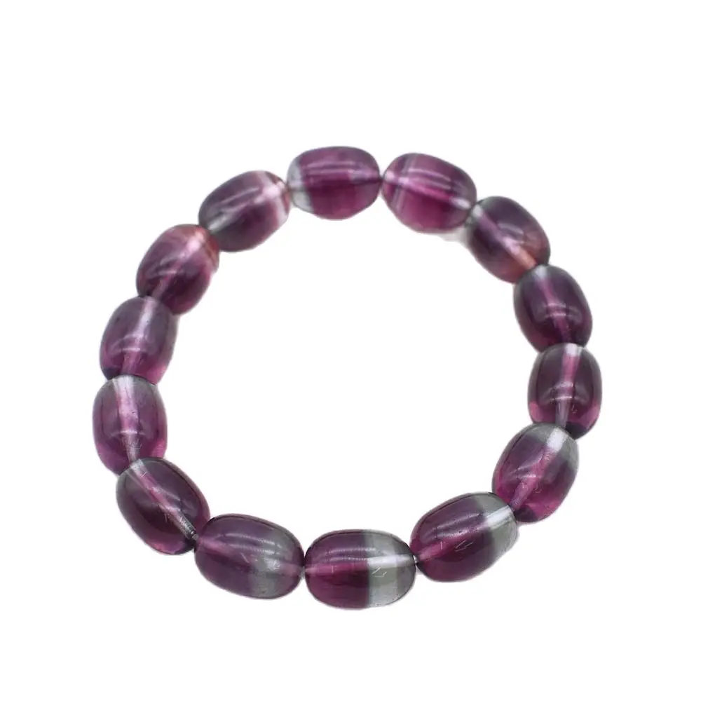 10x14mm AAAAA Superior Quality Natural Purple Rainbow Fluorite Bracelet Men And Women Fund Crystal Ornaments Bracelet For GIFT