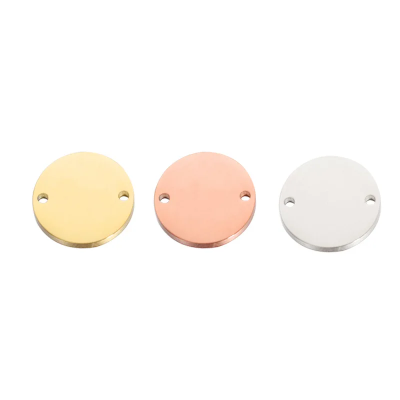 10Pcs 8-25mm Mirror Polish Stainless Steel Stamping Round Blank Discs Connector Charms For DIY Jewelry Making Neckalces