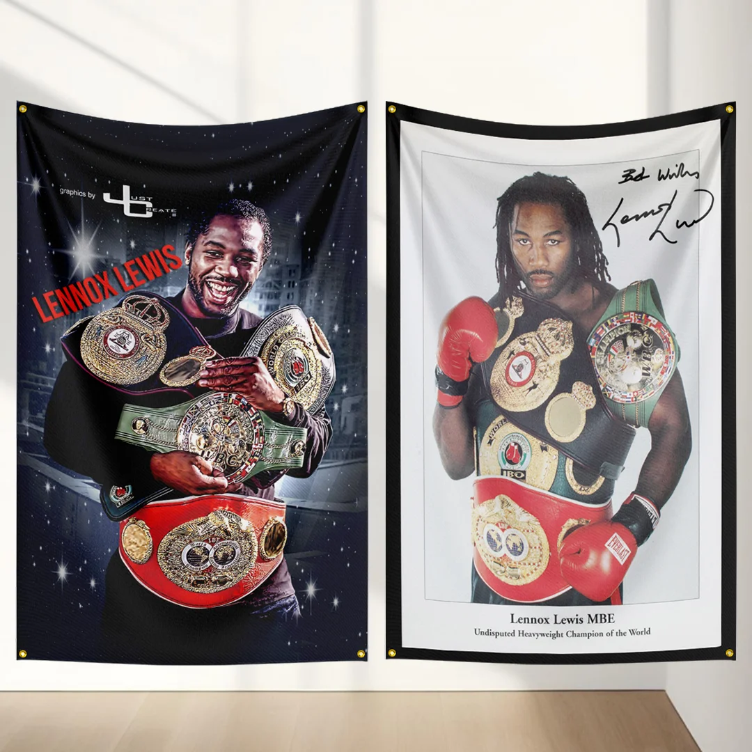 

3×5ft L-Lennox-LewisS Boxing Legend Motivational Wall Poster Gym Tapestry Home Dorm Decor Inspirational Canvas Flag