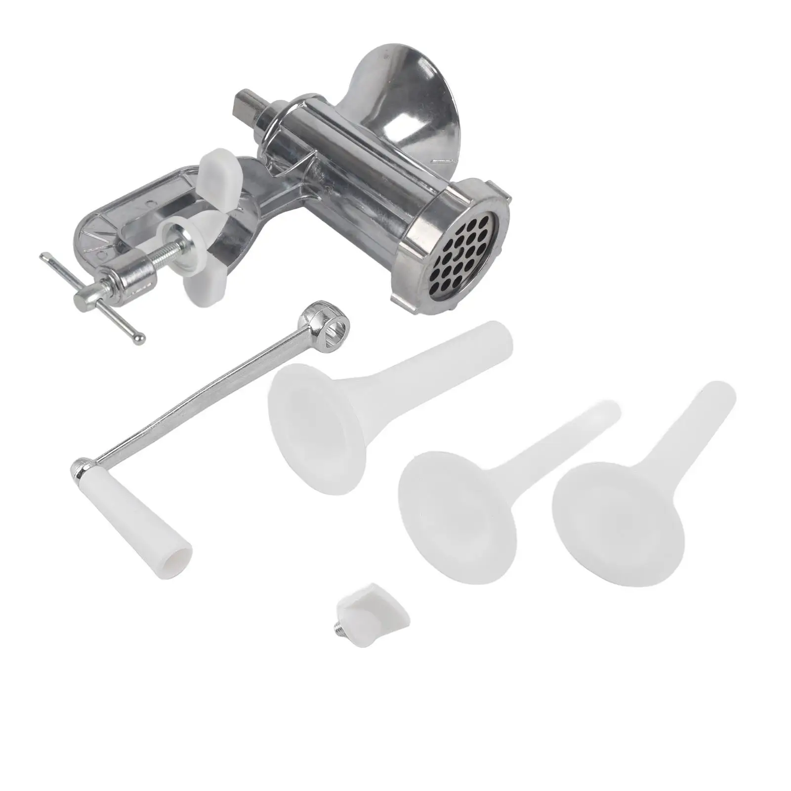 

Large Heavy Duty Aluminum Meat Grinder Multifunctional Sausage Filler for home Cooking Kitchen Tool Time Saving Silver Finish