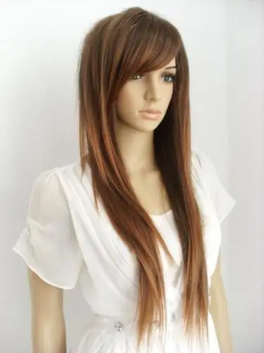 charmed Stylish long dark brown ombre straight lady wigs for women