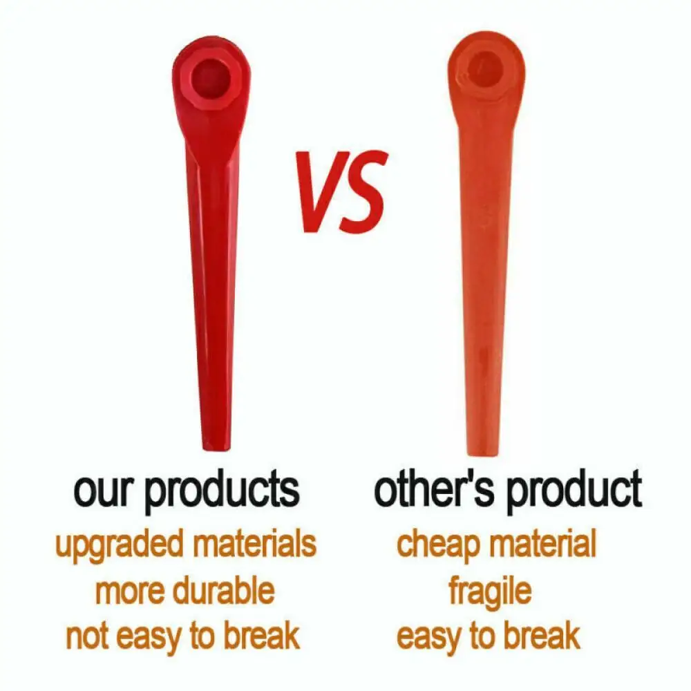 50Pcs Plastic Blades Strimmer Replacement Blades Red Li-18/23RV Cordless Grass Knife Blade Cutter Lawn Trimmer Garden Power Tool