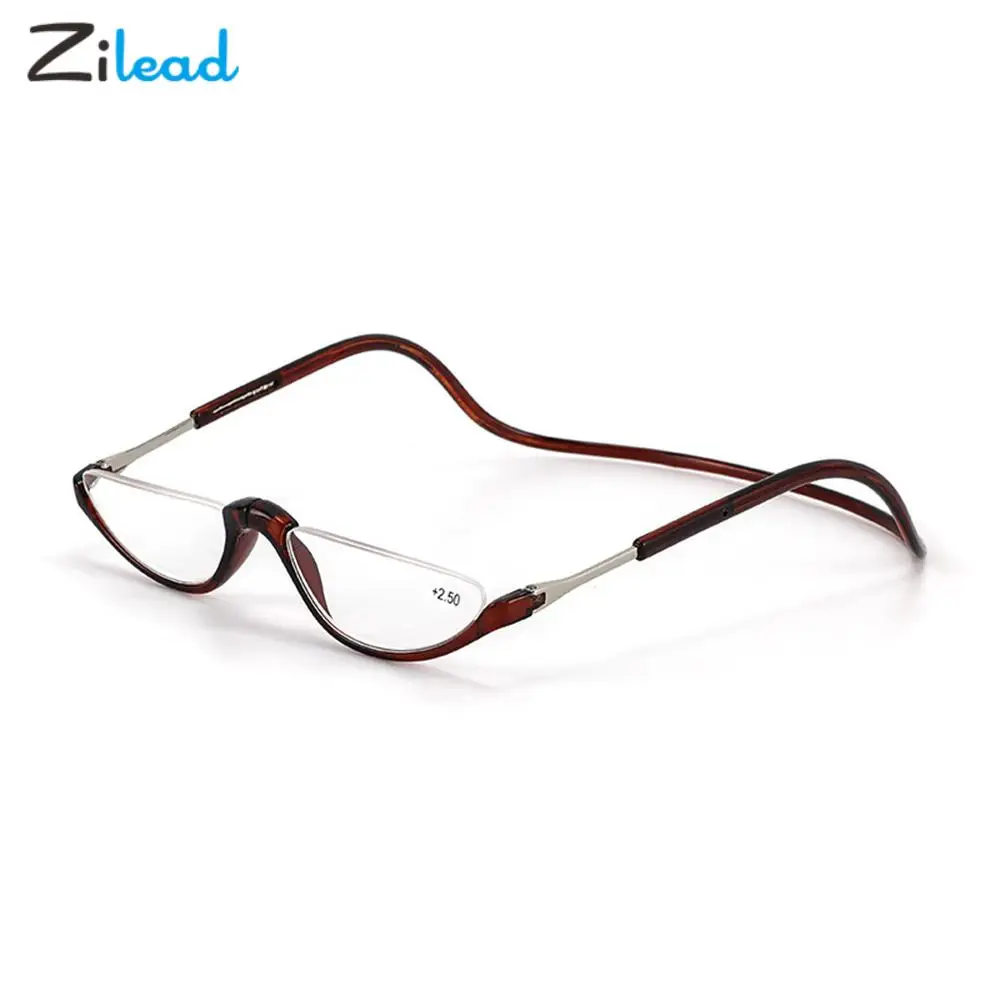 Zilead Magnet Reading Glasses For Men Women Hanging Neck Half Frame Magnetic Presbyopia Hyperopia Eyeglasses Diopter+1to+3 Gafas