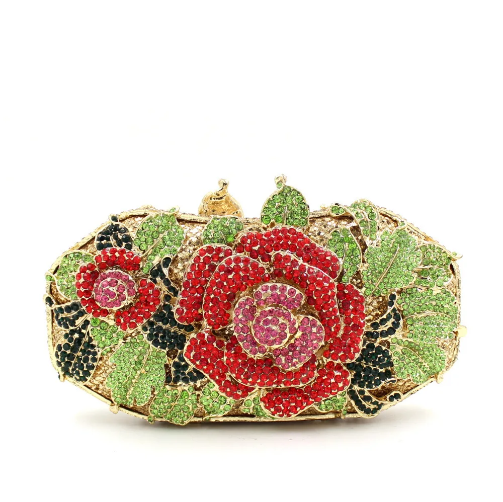 Rhinestone Dinner Bag Three-dimensional Flower Diamond Clutch Evening Bag Evening Bags Torebka Wieczorowa Nouveautés Sacs À Main