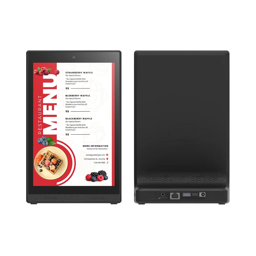 10 بوصة سطح المكتب أندرويد اللوحي L شكل RK3562 رباعية النواة واي فاي تيار مستمر في RJ45 POE اللوحي مخصص مطعم القائمة الرقمية عرض اللوحي