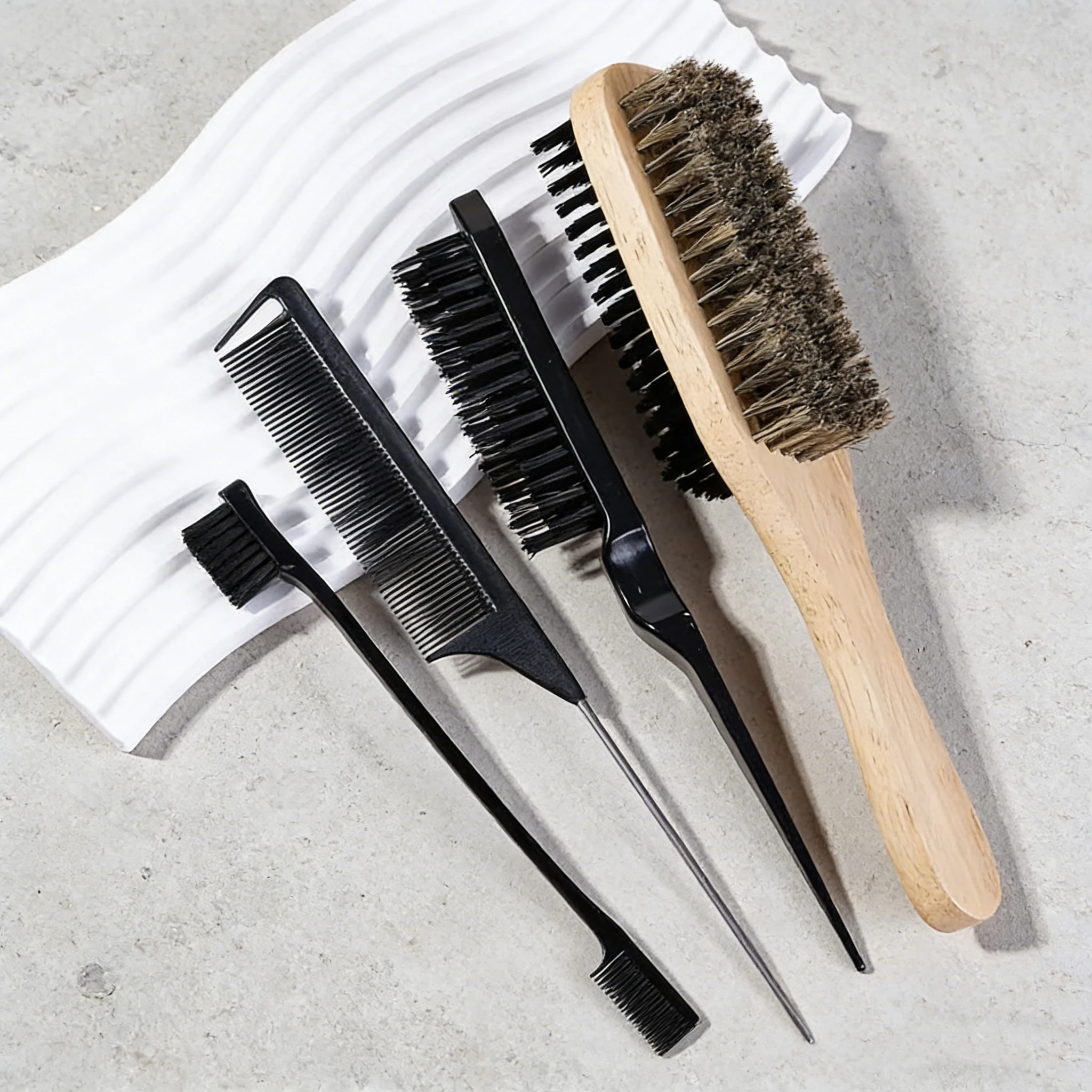 4-Piece Salon Hair Styling Tools Multi-function Combs Edge Brush Detangling Styling Comb Household Hair Grooming Accessories