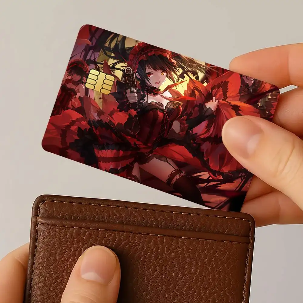 Anime T-Tokisaki Kurumi Credit Card Stickers Skin For Bank Bus Metro 4PCS Cover Film Gift