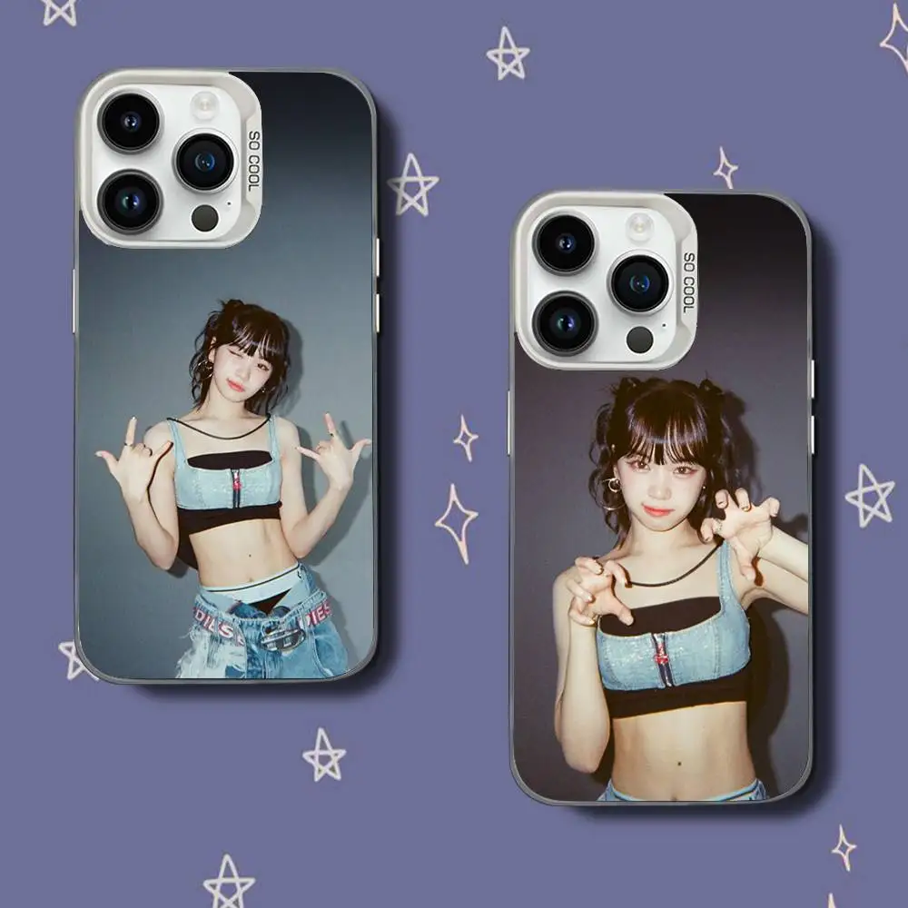 حافظة هاتف K-Kim Singer C-Chaewon لهاتف iPhone 17,16,15,14,13,12,11,Pro,XS,Max,Plus,Mini,SE غطاء مقاوم للصدمات من الحلوى البيضاء غير اللامعة