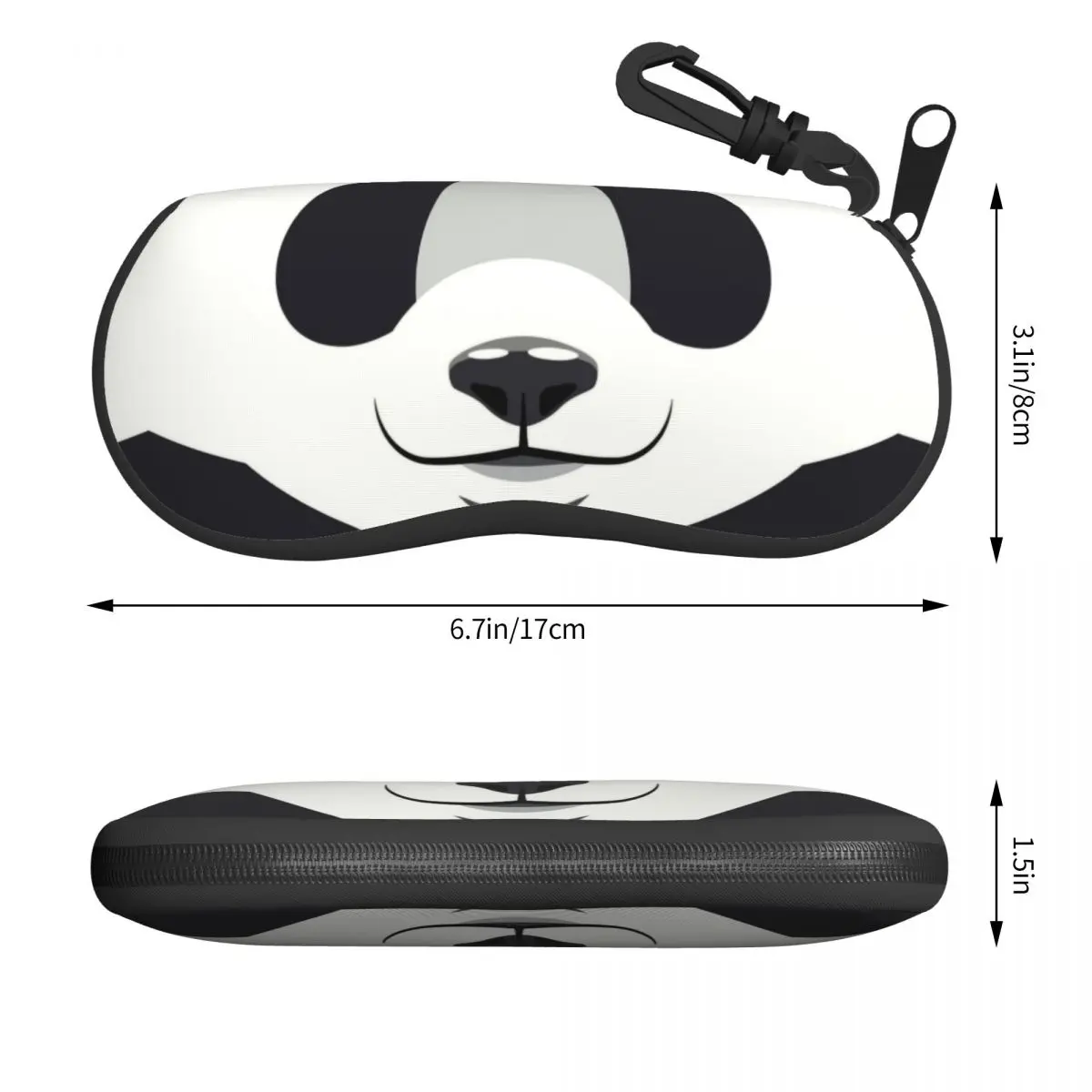 Panda Bear Sunglasses Soft Case Neoprene Zipper Animal Lover Shell Eyeglass Case Custom Protective Box For Glasses