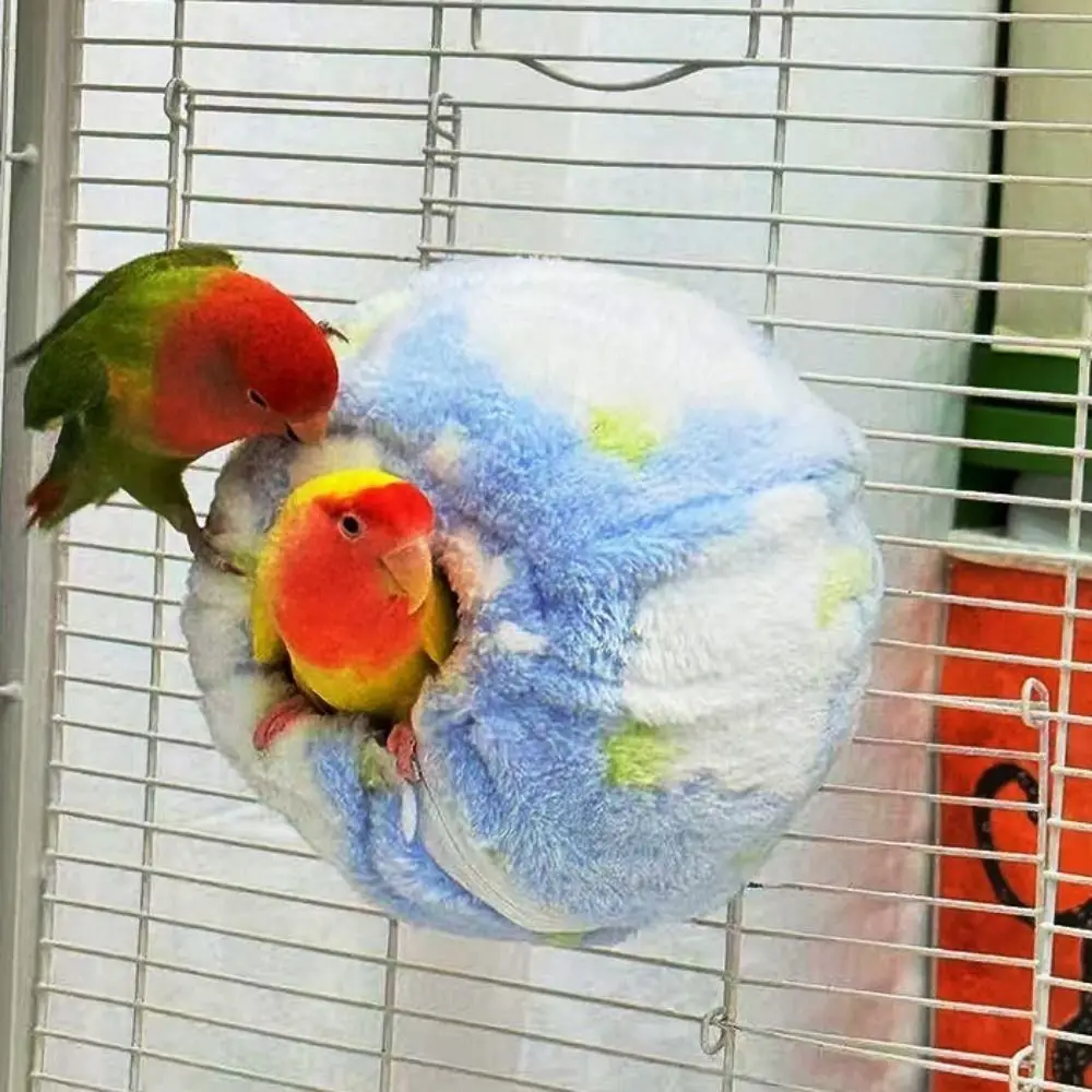 

Pet Velvet Hideaway Fleece Imitation Woven Bird Nest Detachable Round Parrot Sleeping House Thickened Warm Bird Hammock Balcony