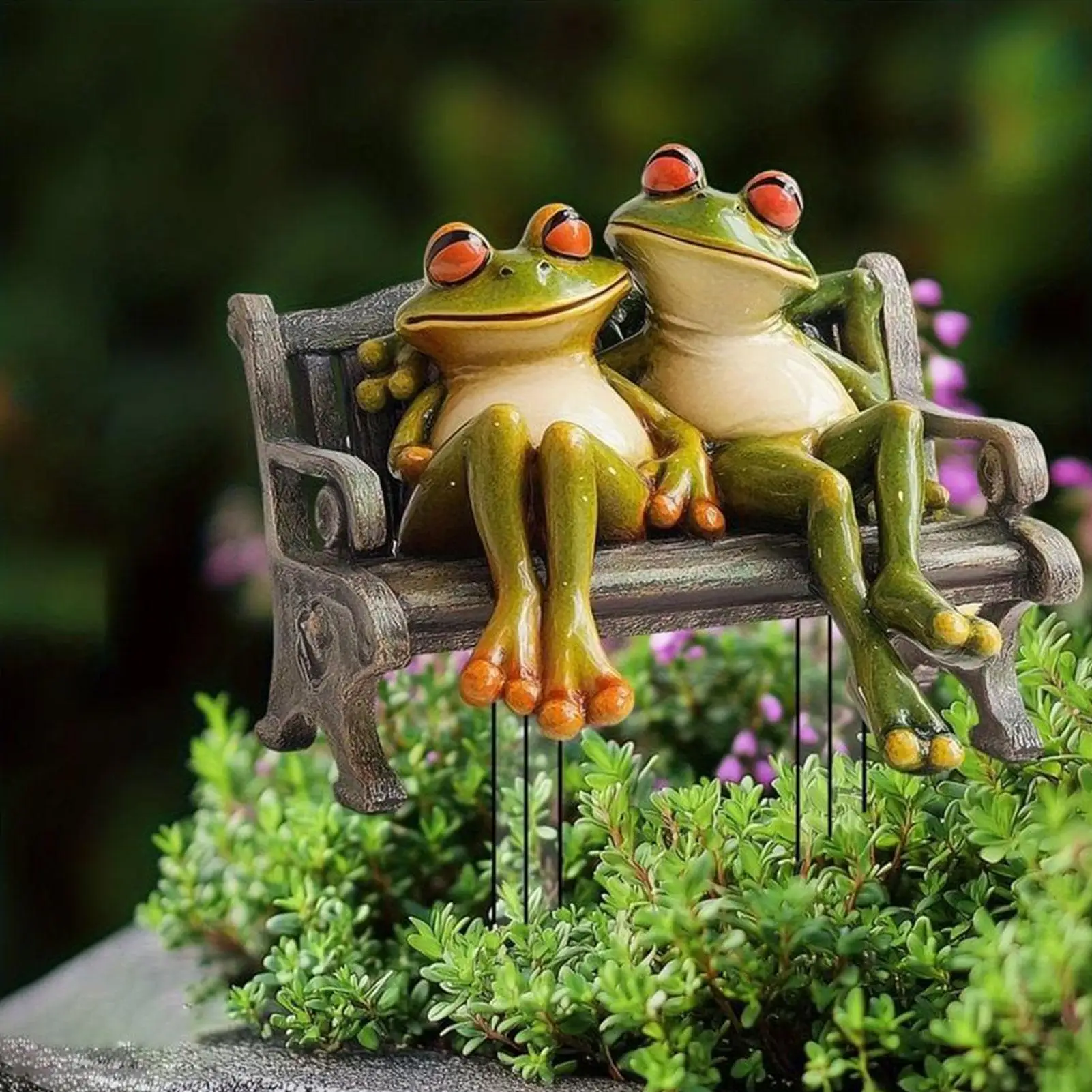 2D Acrylic Bonsai Ground Plug Frog Shape Outdoor Decorative Patio Lawn Deck Planter and Landscape Art Garden Decor