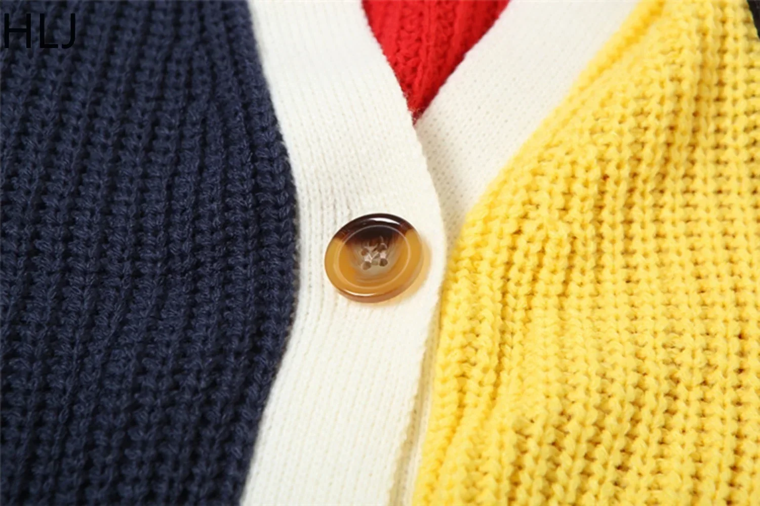 HLJ&GG Fashion Multicolor Patchwork Knitting Two Piece Sets Women Button Long Sleeve Crop Top And Mini Pleated Skirts Outfit