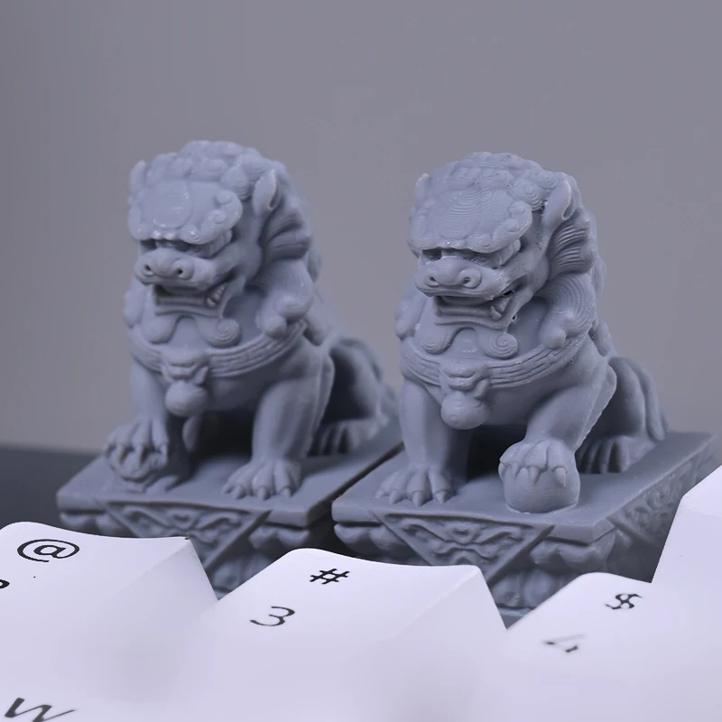 Pedra leão keycap resina artesanal impressão 3d personalizado criativo keycaps para decoração de teclado mecânico