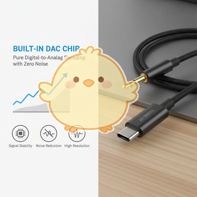 USB C to 3.5mm AUX Adapter Built-in DAC Lossless Audio Cable for  15  Galaxy Series