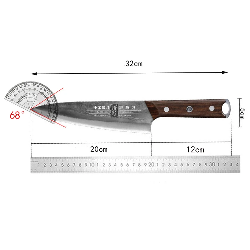 8 Inch Chefs Cleaver Knife Sharp Slicing Sashimi Sushi Longquan Kitchen Knives Wood Handle Handmade Forge Messer Cooking Tools