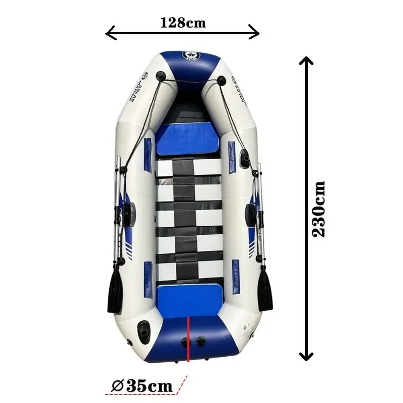 Solar Marine PVC Inflatable Fishing Boats Swimming Pool Lake Float Raft Portable Rowing Kayak for Adults with Free Accessories