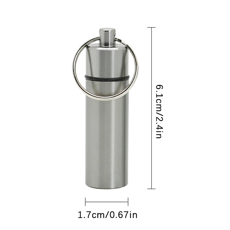 Mini Waterproof Aluminum Alloy Pill Box Keychain Storage Box Portable Outdoor Travel Medicine Container Bottle Case Holder