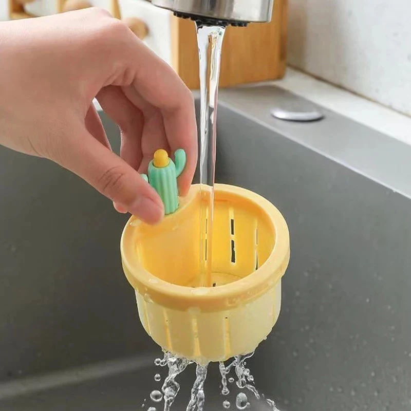 Home Kitchen Creative Drainage Basket Cactus Sink Residue Anti-blocking Anti-odour Anti-insect Strainer Kitchen Accessories