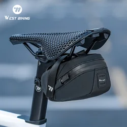 WEST BIKING Bicycle Saddle Bag Portable Waterproof Cycling Seat Tail Pouch Tools Storage Pouch Tail Bag Cycling Accessories
