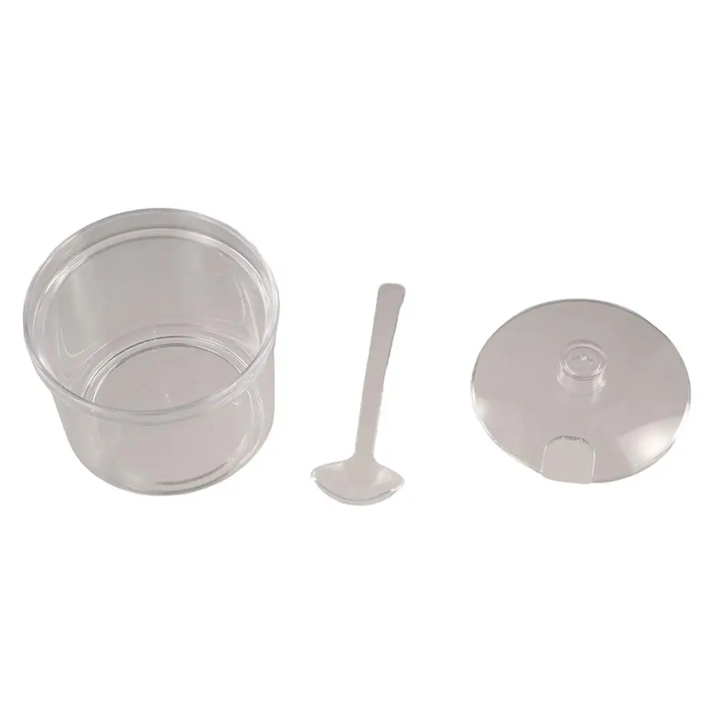 Durable With Spoon and Lid Acrylic Sugar Bowl Transparent Anti-fall Seasoning Jar Visible Condiment Container Restaurant